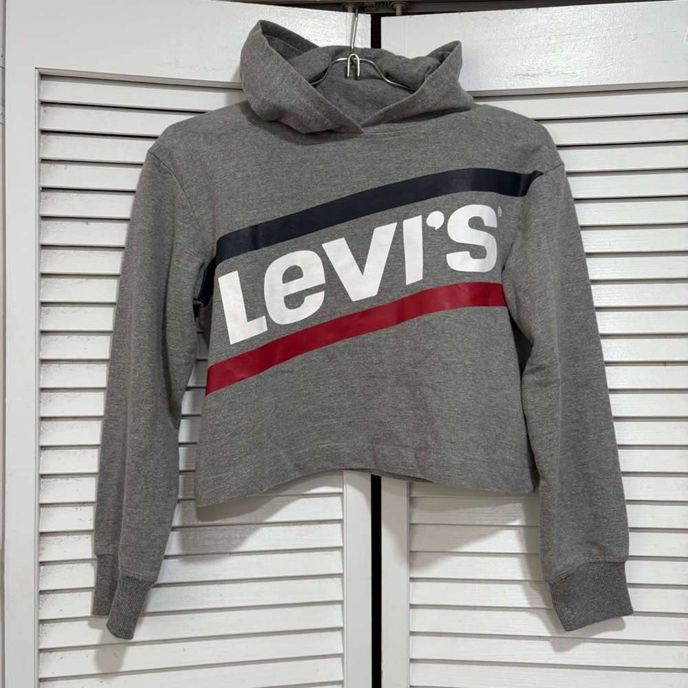 Levi's Gray crop top Hoodie SIZE M